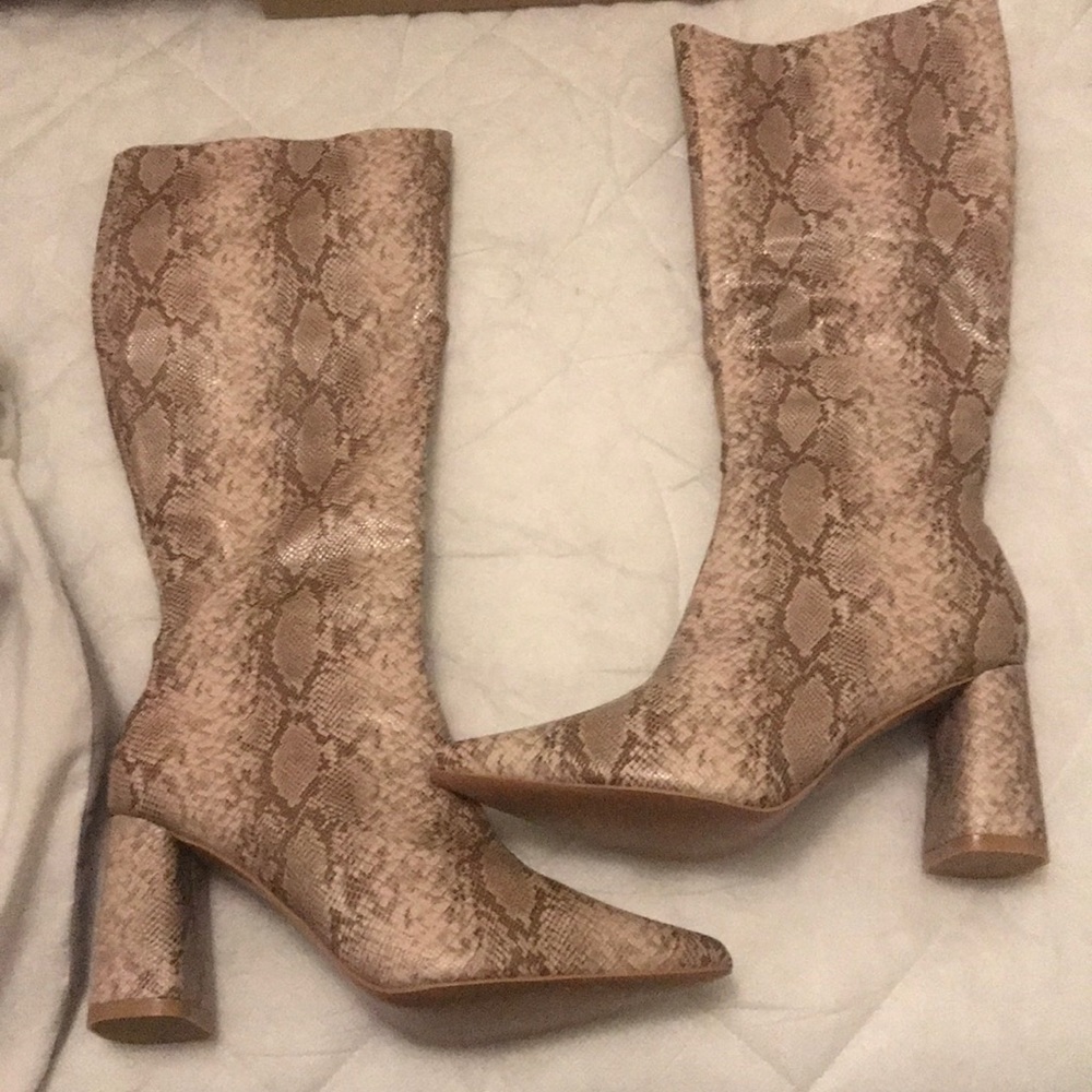 NWT knee high snakeskin boots!